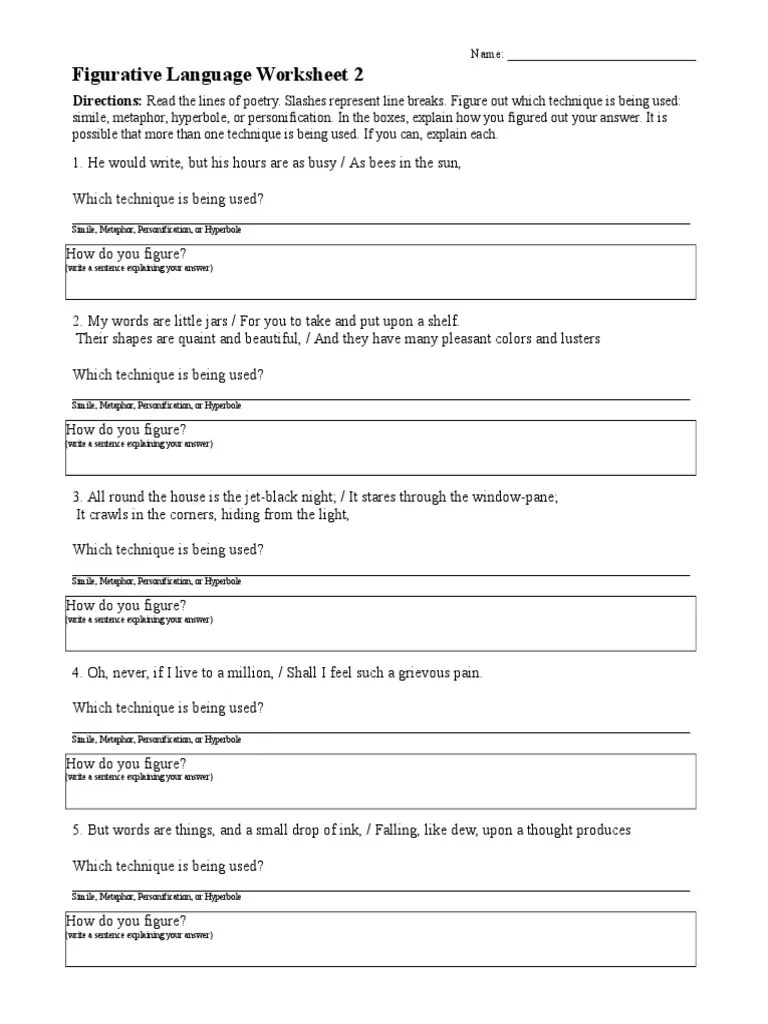 View Figurative Language Worksheets PNG Sutewo