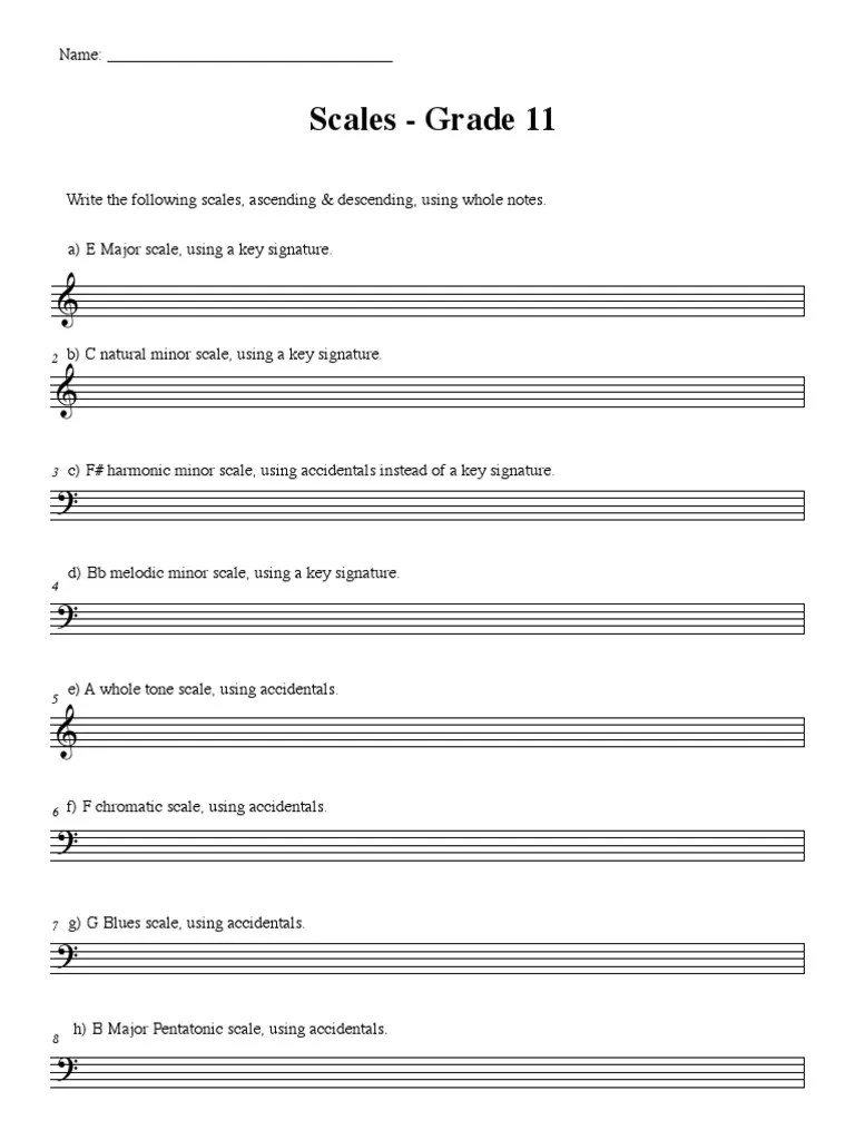 Scale Copies Worksheets