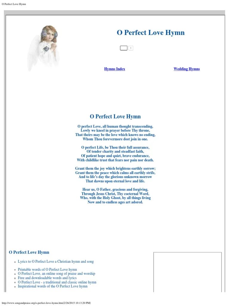 Perfect Love Song Lyrics Lyrics Center