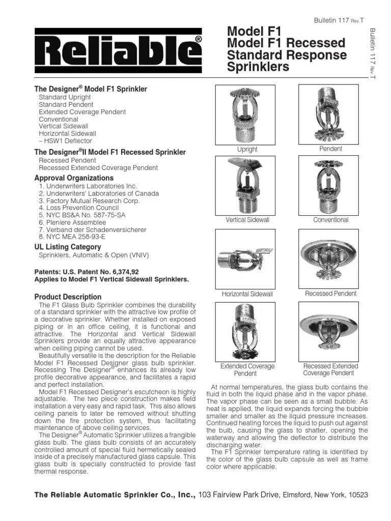 Sprinklers RELIABLE Fire Sprinkler System Building Engineering