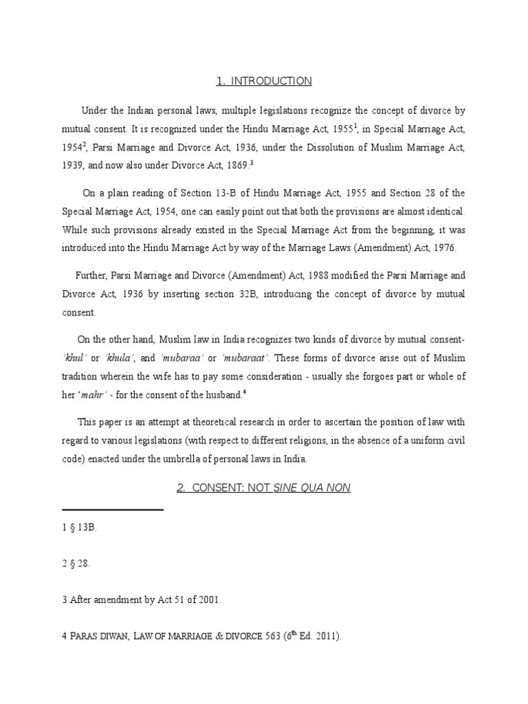 Divorce by Mutual Consent Divorce Marriage