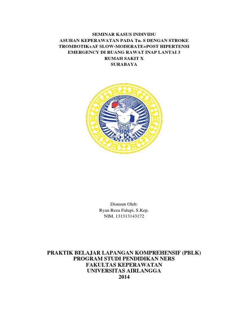 Laporan Pendahuluan Dan Laporan Kasus Stroke Trombotik