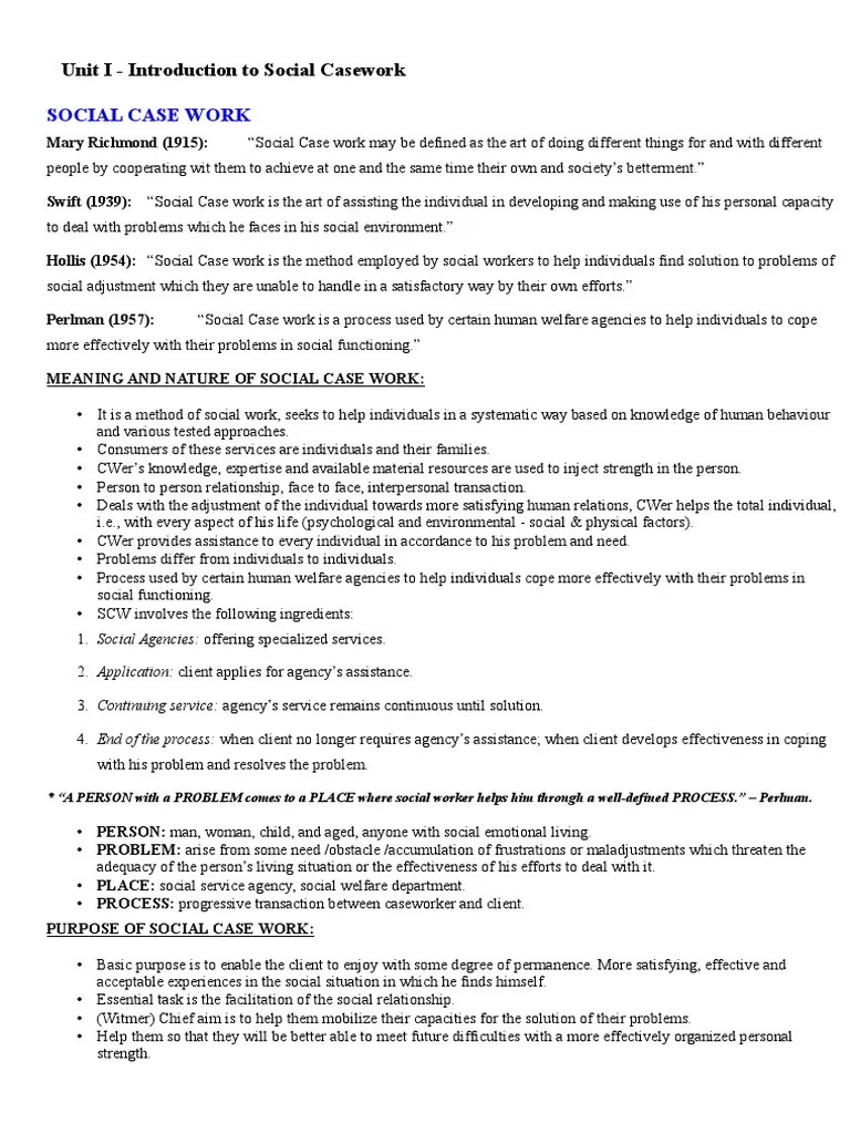 Introduction to Social Casework Social Work Emotions