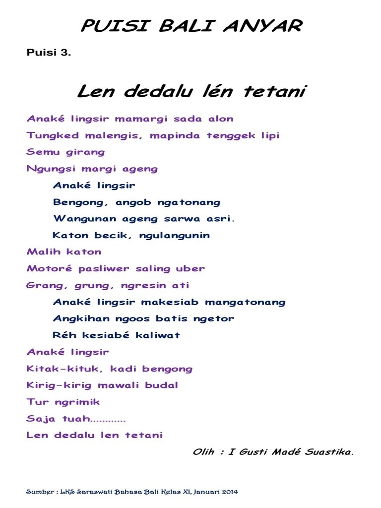 Puisi Bali Anyar 3 | PDF