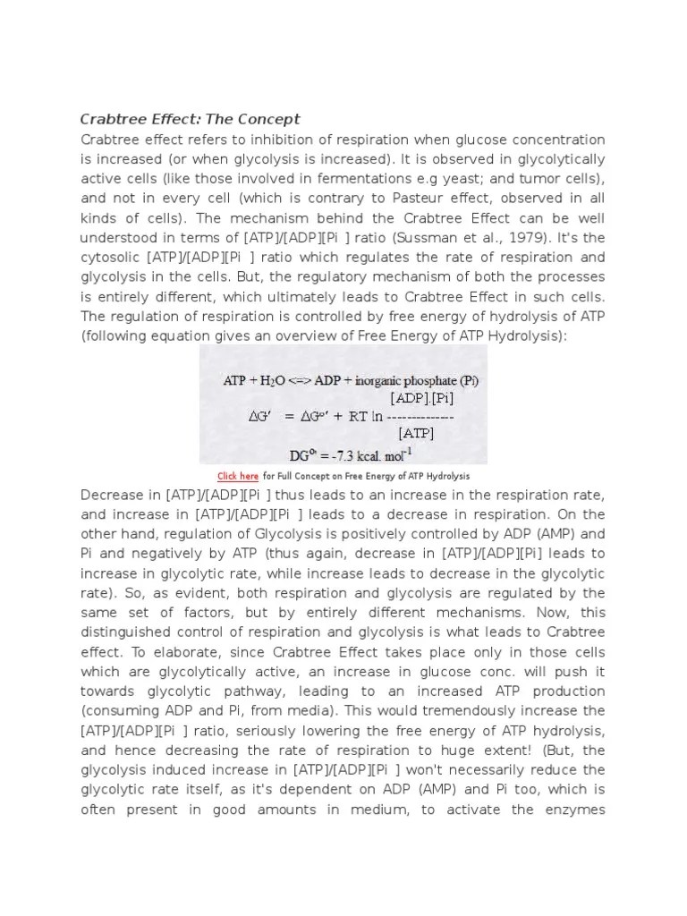 Crabtree Effect Glycolysis Cellular Respiration Free 30day Trial