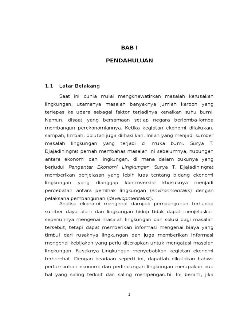 PEMBANGUNAN EKONOMI YANG BERKELANJUTAN DAN BERWAWASAN LINGKUNGAN