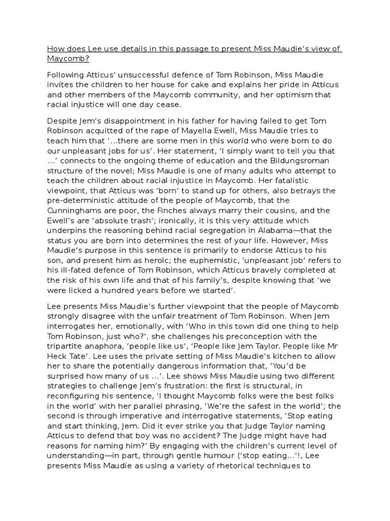Miss Maudie PDF To Kill A Mockingbird Society
