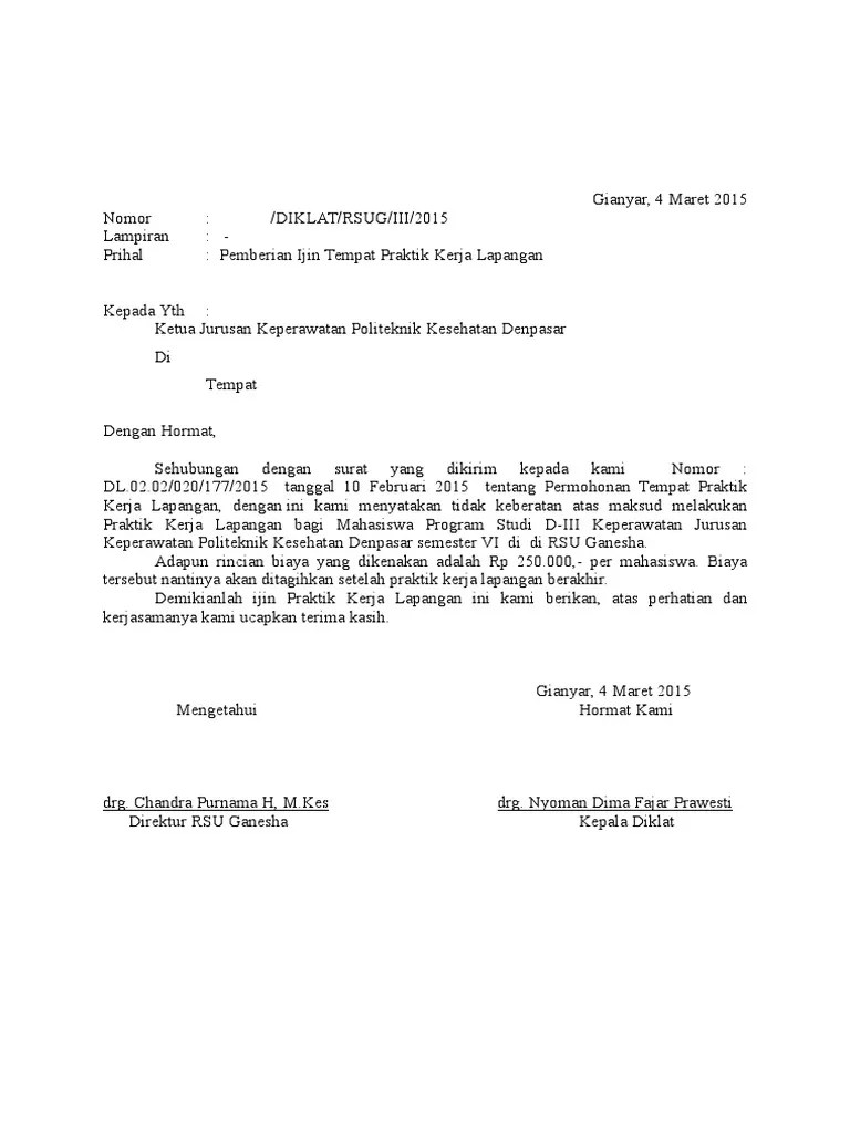 Contoh Surat Balasan Diklat – Beinyu.com