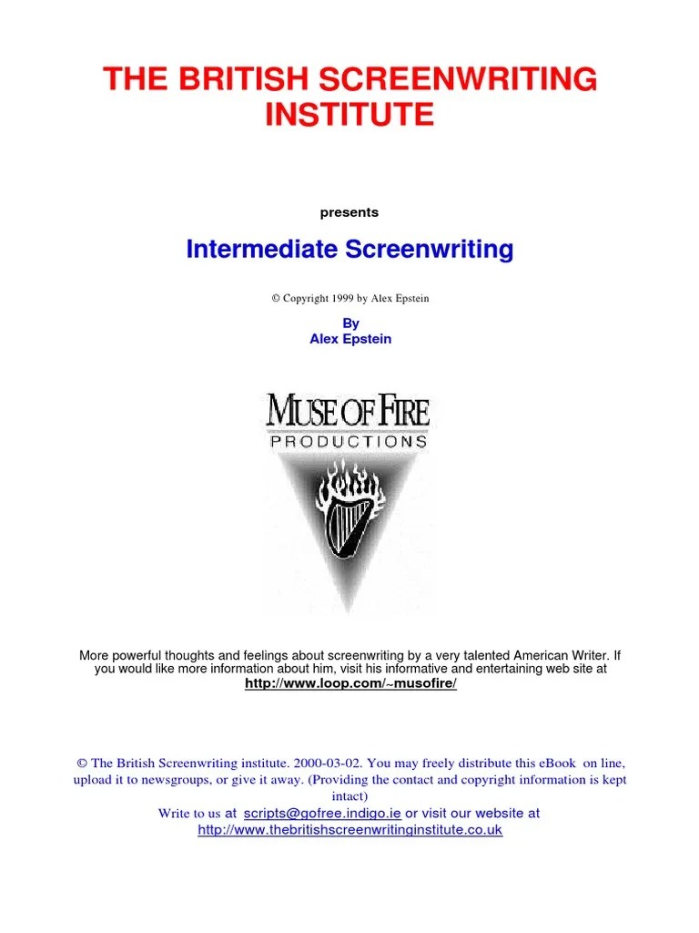Intermediate Screenwriting Alex Epstein Thriller