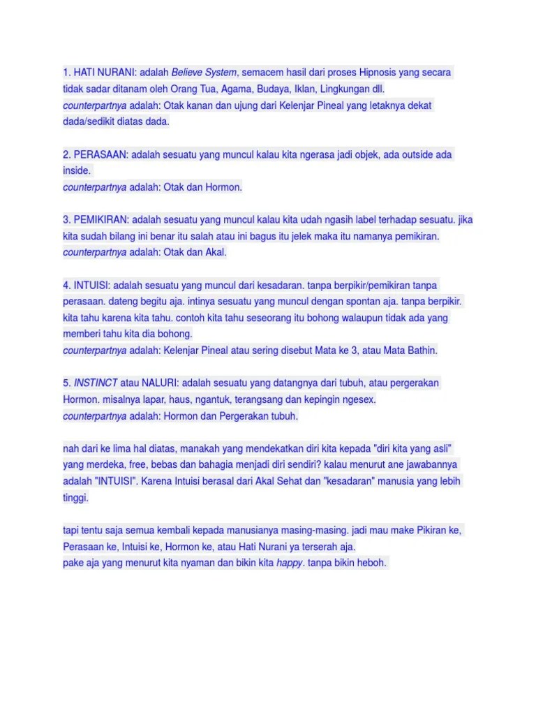 Perbedaan Intuisi Dengan Yang Semacemnya | PDF
