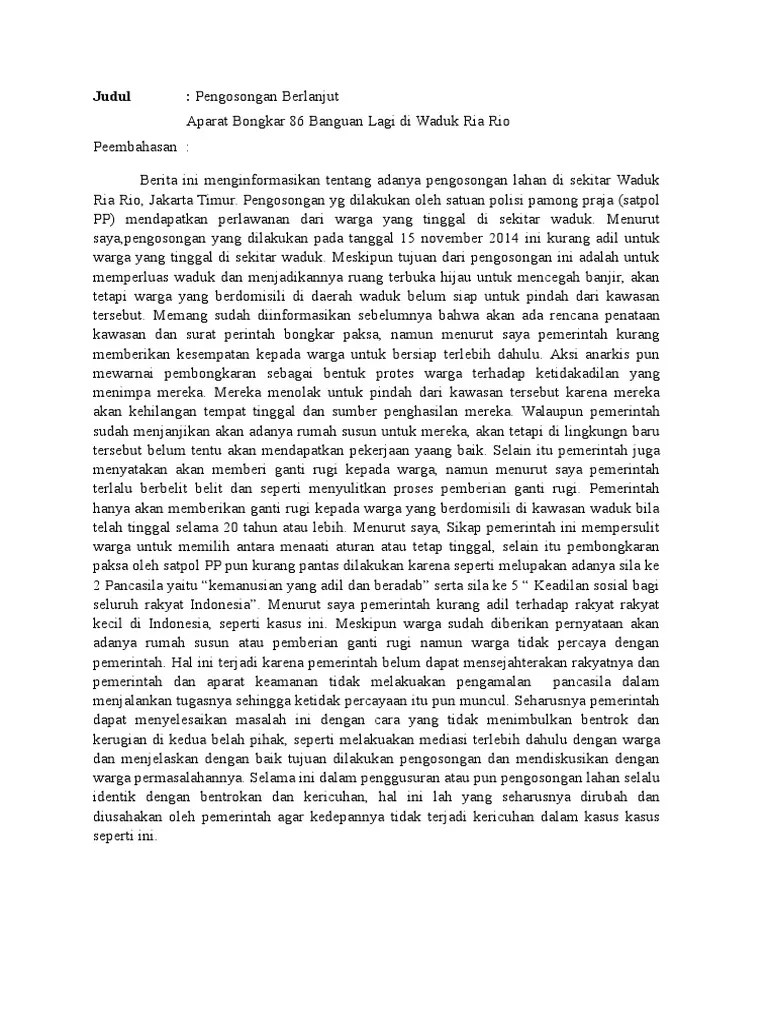 Contoh Analisis Berita Pancasila | PDF