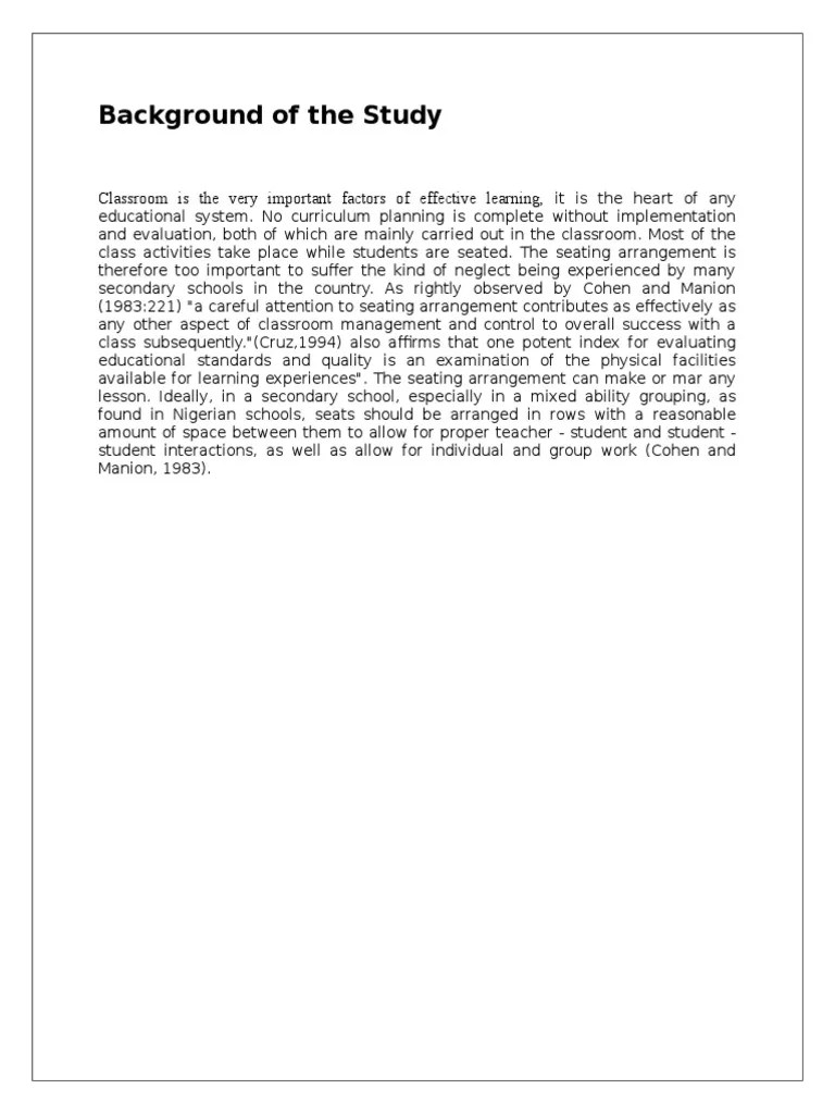 Research Paper "Lack of Classroom" PDF Classroom Schools