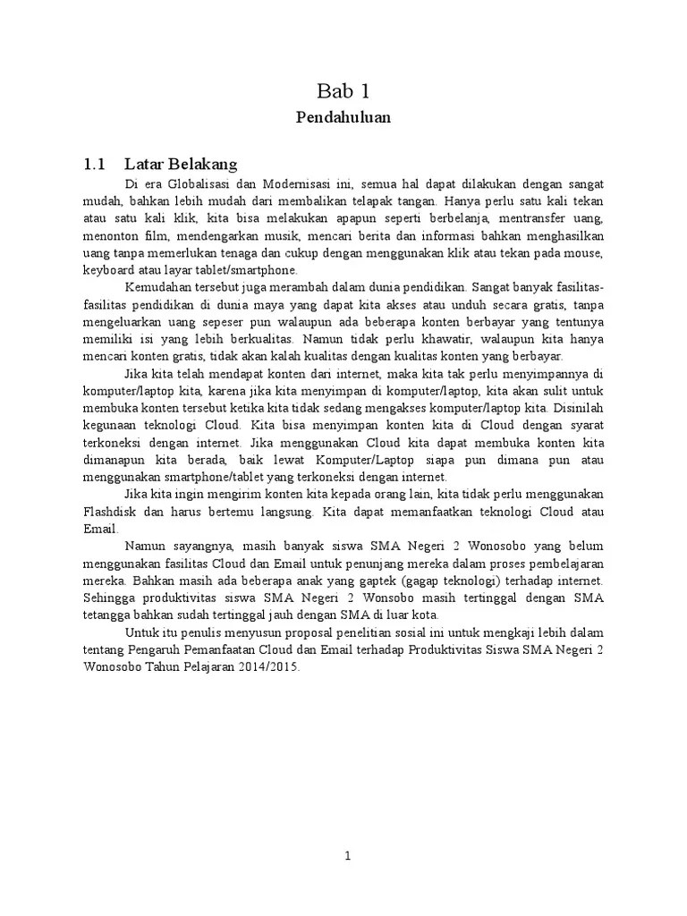 Contoh Proposal Penelitian Sosial Sosiologi SMA