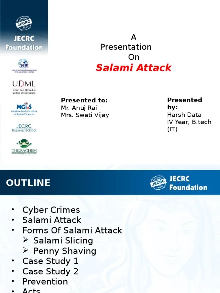 Salami Attack ppt Cybercrime Fraud