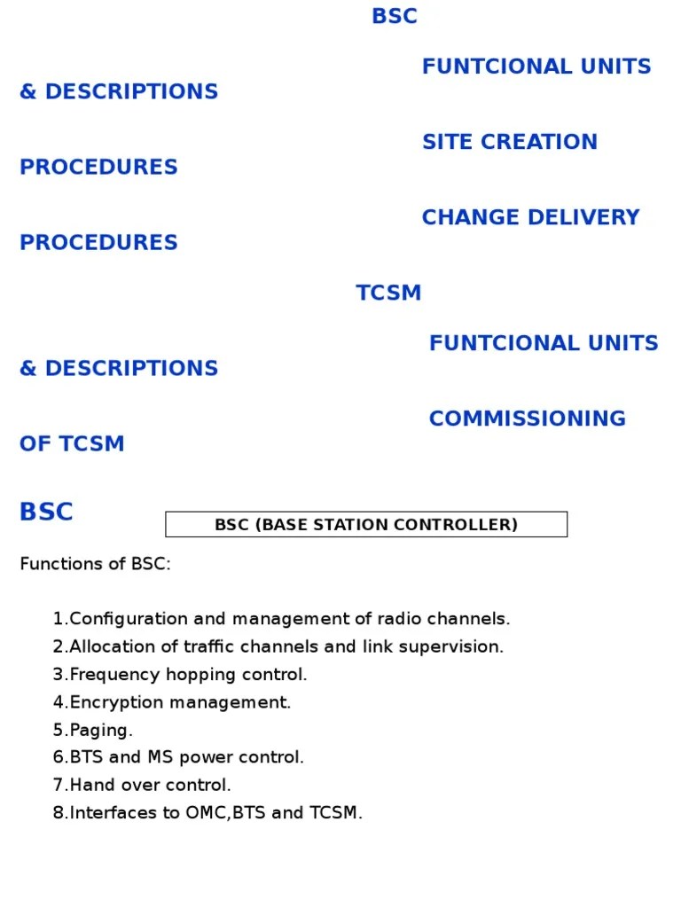 BSC PDF Network Switch Computer Network