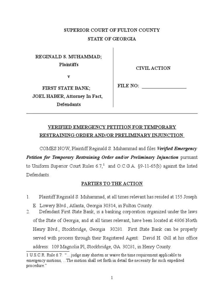 18096819 Motion for Temporary Restraining OrderPreliminary Injunction