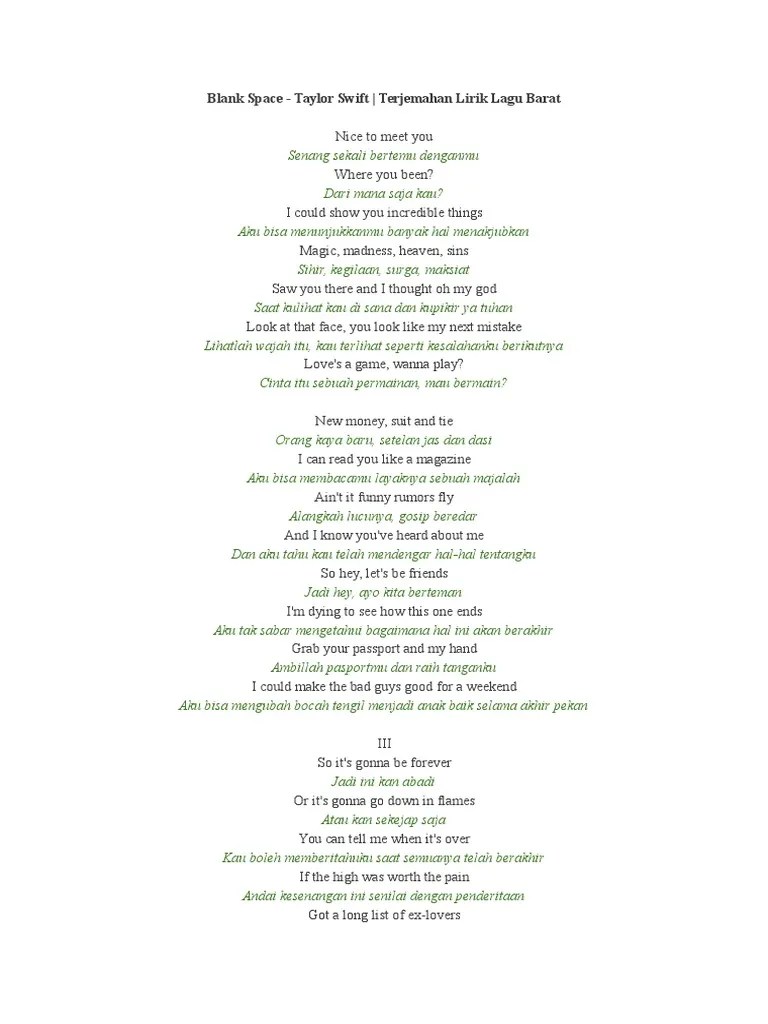 Blank Space Dan Arti | PDF