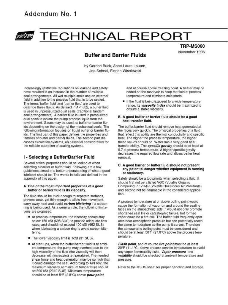 Buffer and Barrier Fluids PDF Viscosity Lubricant