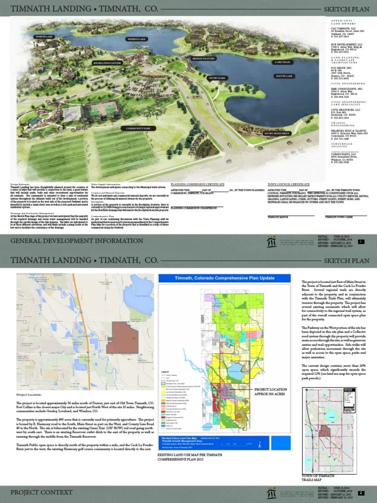 Timnath Landings Sketch Plan PDF Parks Trail