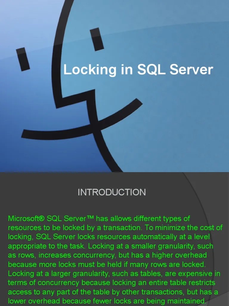 Locking in SQL Server PDF Microsoft Sql Server Database Transaction