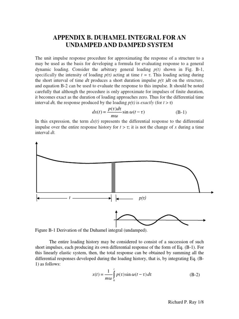 Duhamel Integration Integral Trigonometric Functions