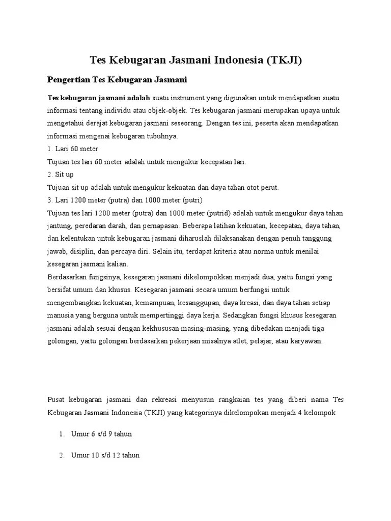 Materi Tes Kebugaran Jasmani | PDF