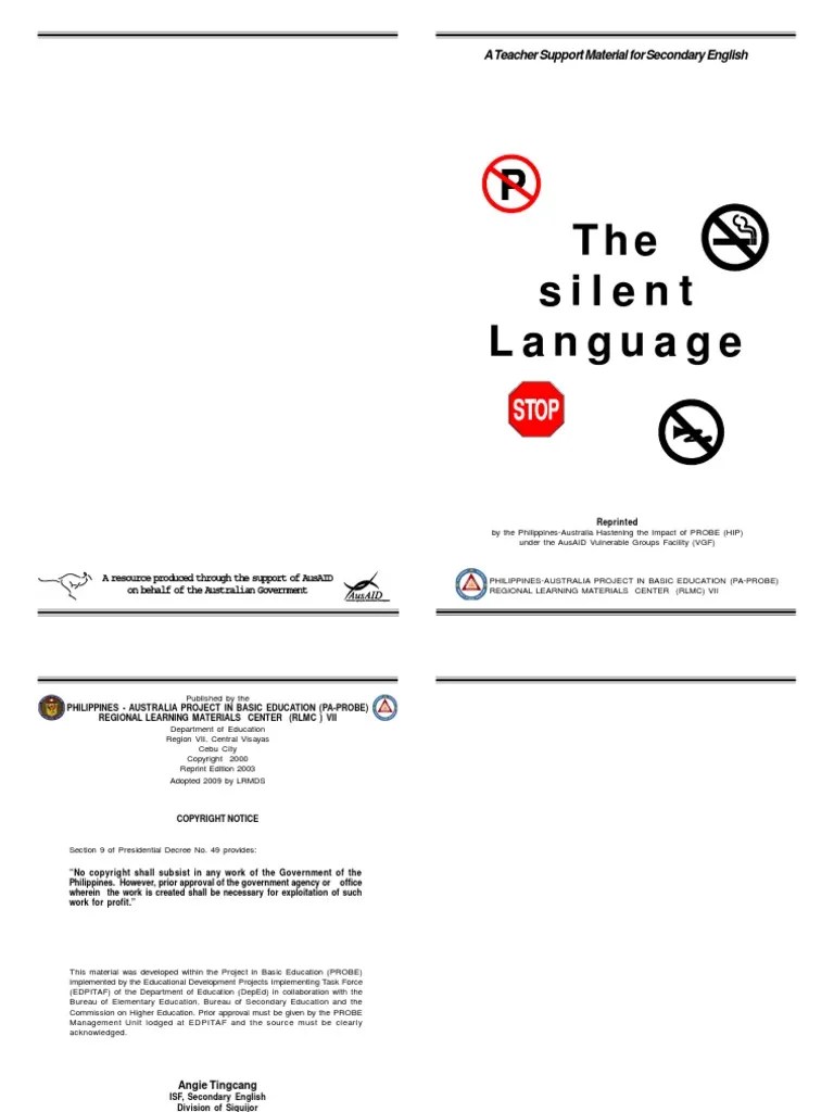 The Silent Language...Adopted v0.1.pdf Nonverbal Communication