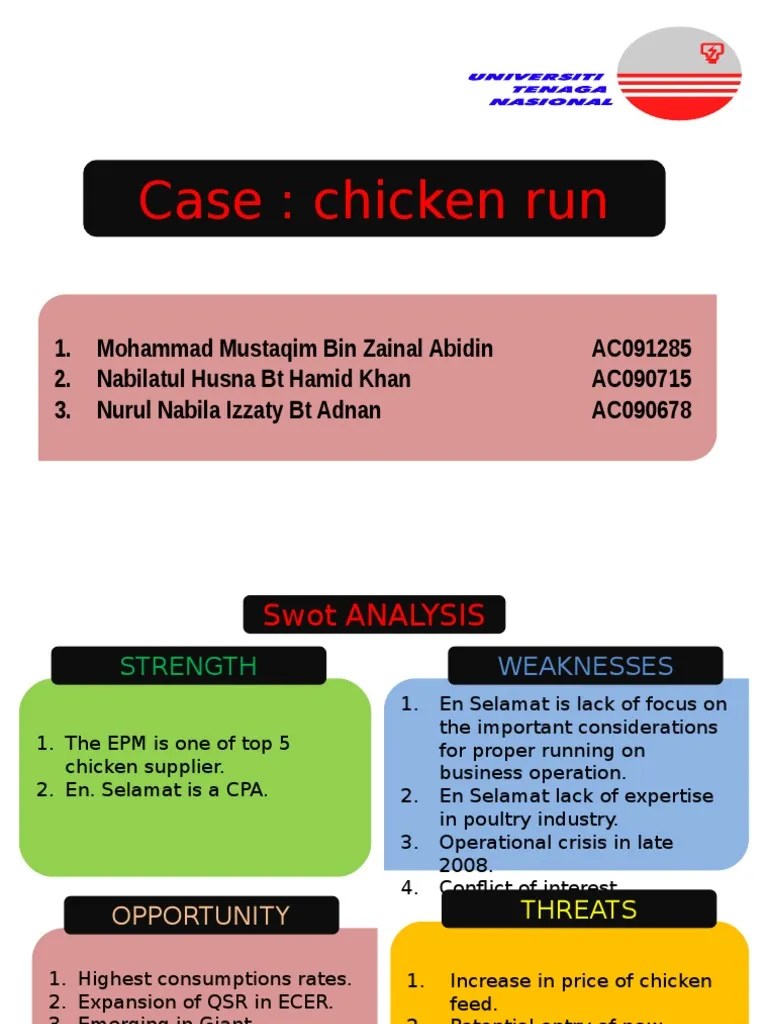 Case 1 Chicken Run PDF Swot Analysis Conflict Of Interest