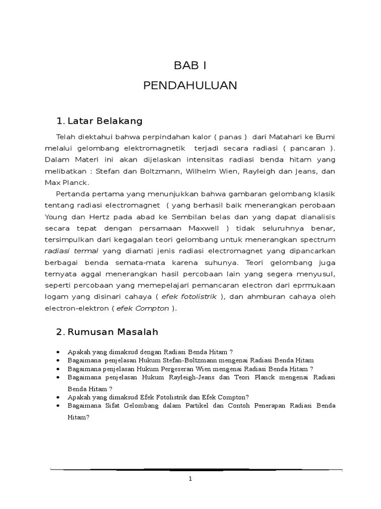 MAKALAH FISIKA Radiasi Benda Hitam | PDF