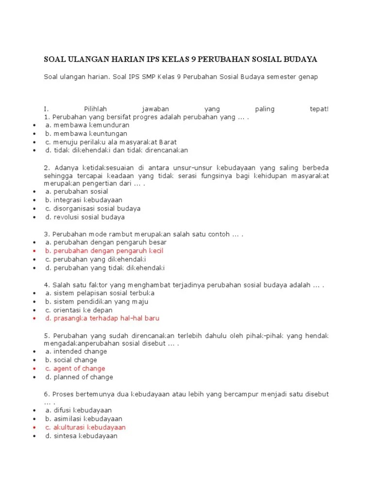 Contoh Soal IPS Kelas 9 Semester 2: Latihan dan Pembahasan