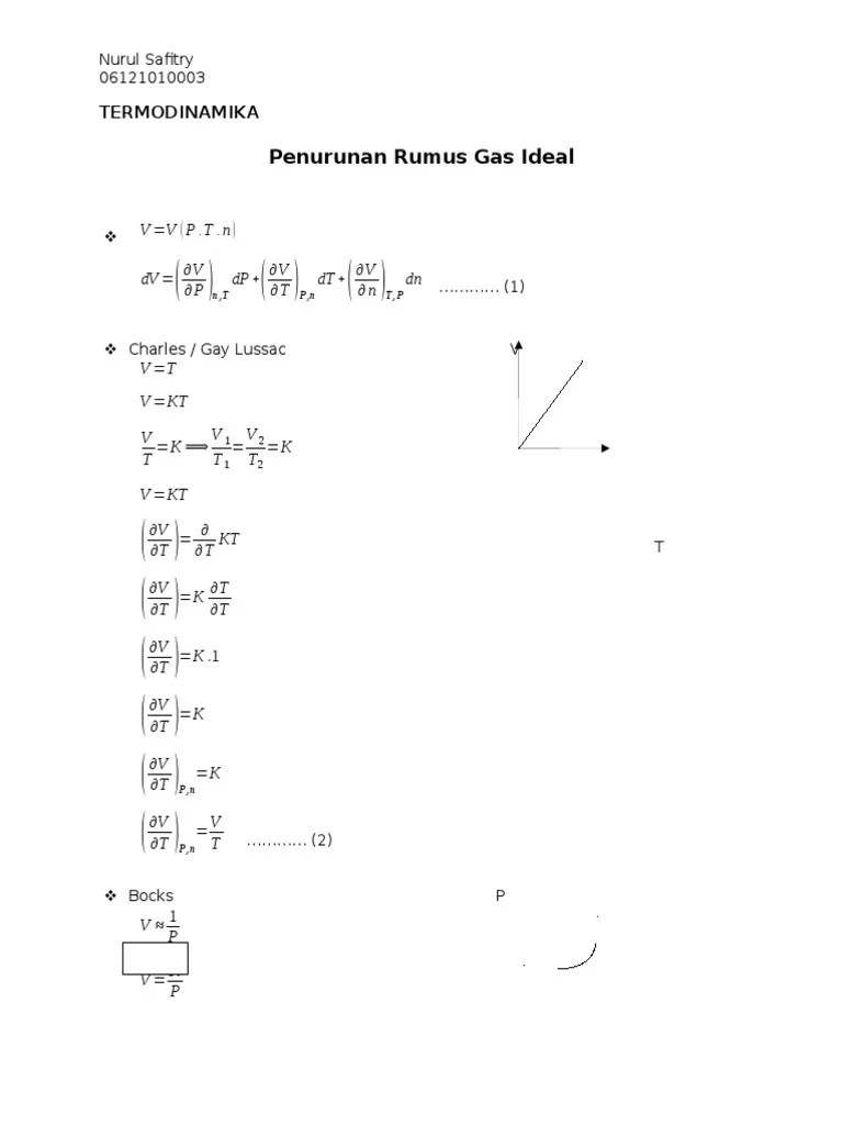 Penurunan Rumus Gas Ideal Termodinamika | PDF