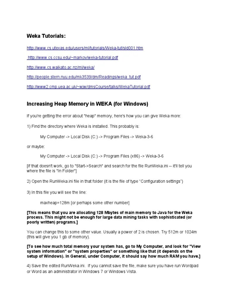 Weka Memory | PDF | Computer File | Utility Software