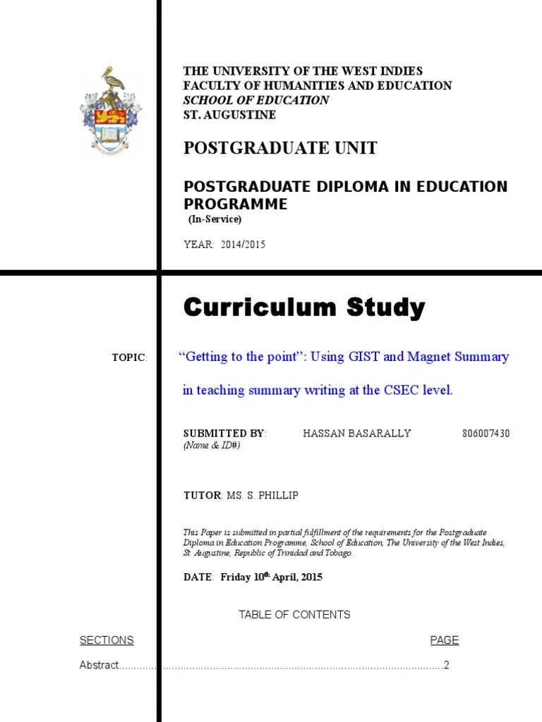 “Getting to the point” Using GIST and Summary in teaching