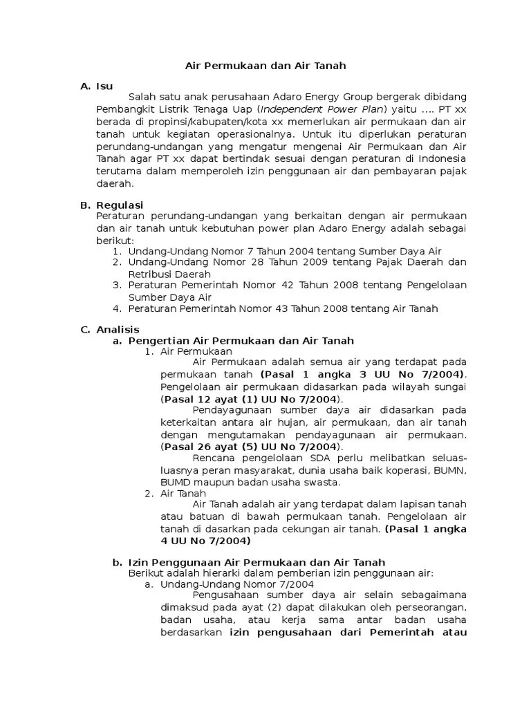 Air Permukaan Dan Air Tanah | PDF
