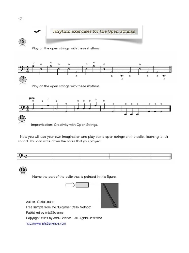 Cello Open Strings Exercises PDF