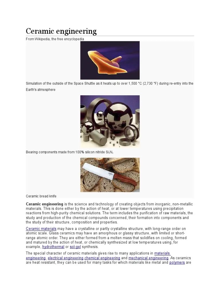Ceramic Engineering PDF Ceramic Engineering Ceramics