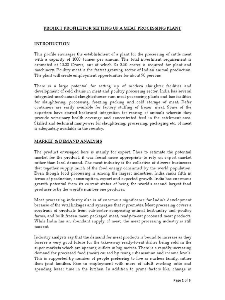 20Project ProfileMeat Processing Unit Meat Supermarket