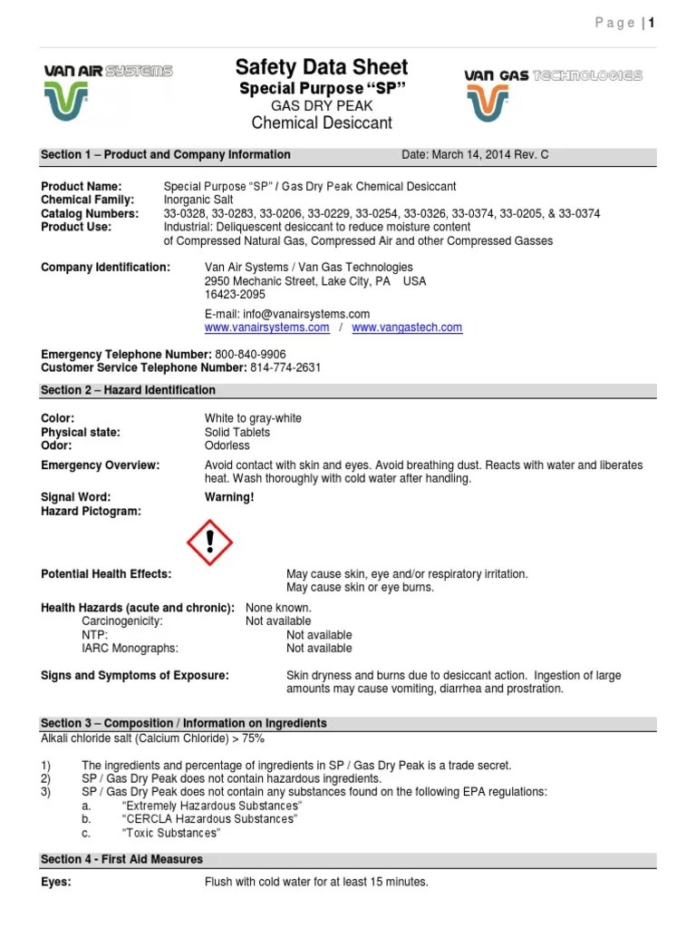 Sp Msds Sheet Dangerous Goods Personal Protective Equipment