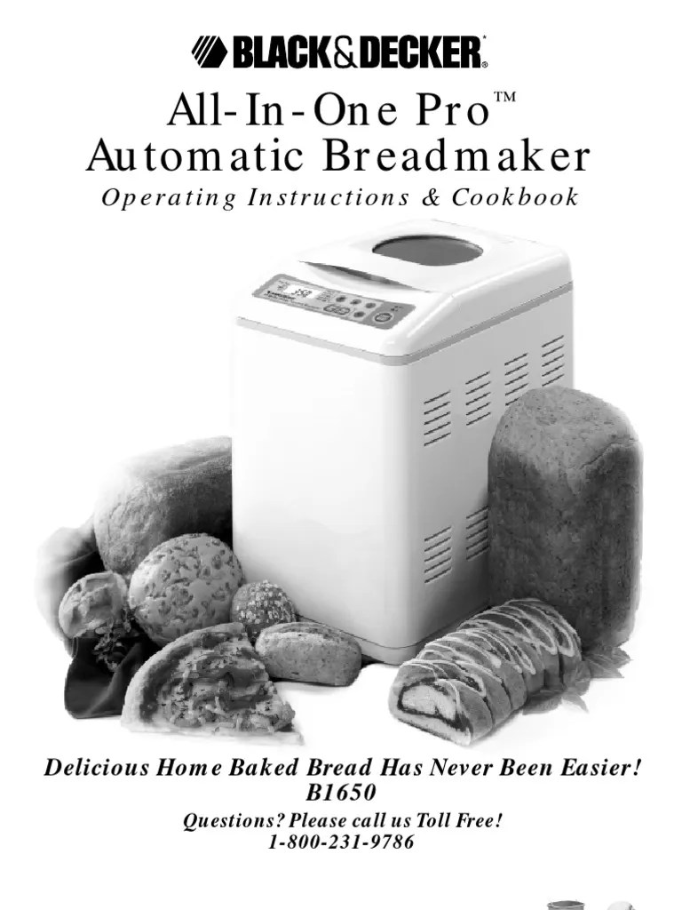 Black and Decker All in One Breadmachine Manual | PDF | Breads | Dough