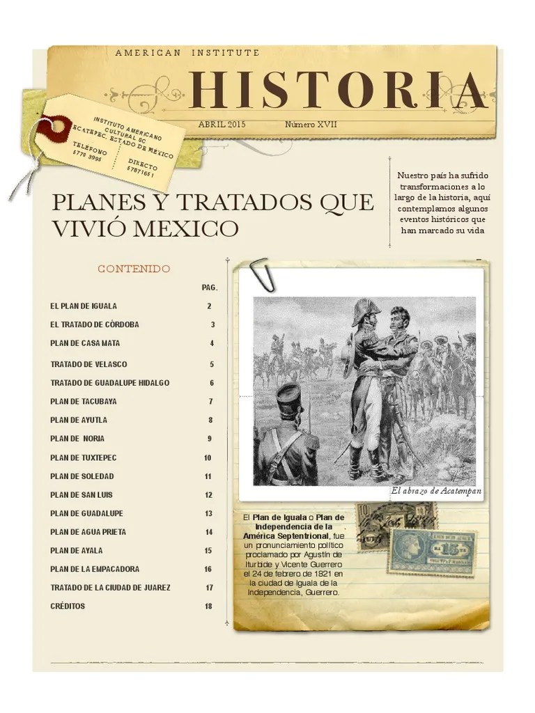 Tratados y Planes de México México colonial revolución mejicana