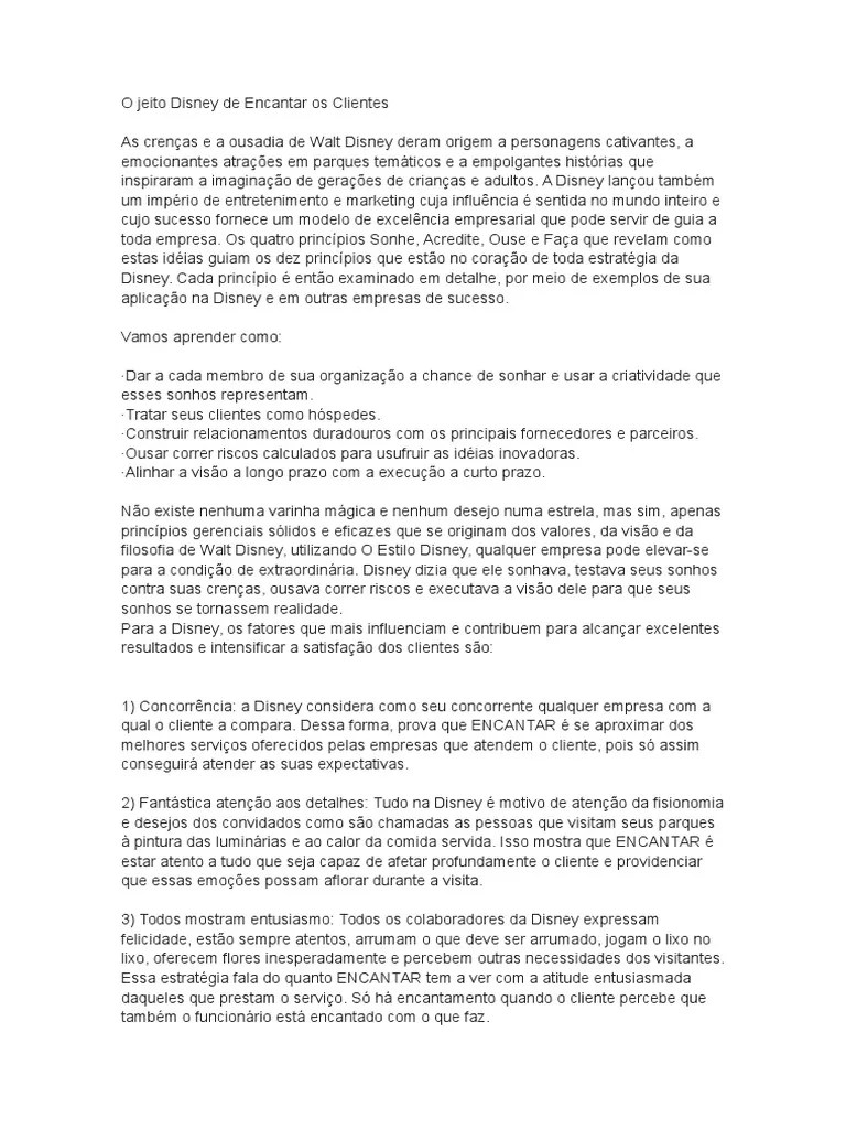 O Jeito Disney de Encantar Os Clientes The Walt Disney Company