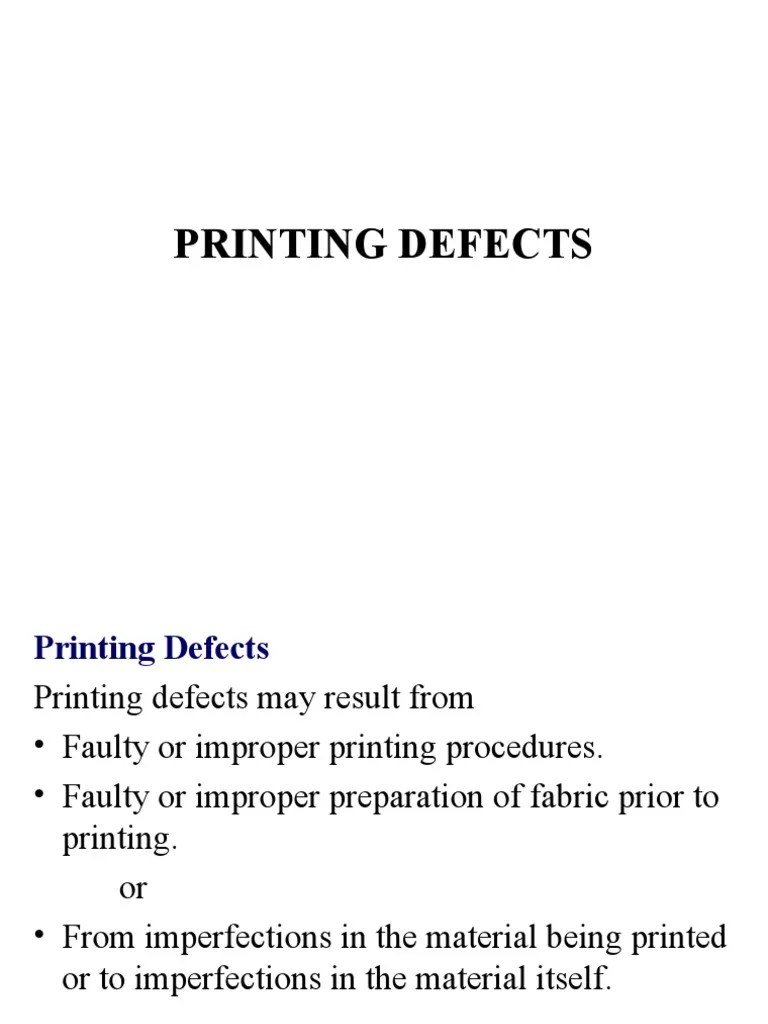 Printing Defects PDF Textiles Knitting