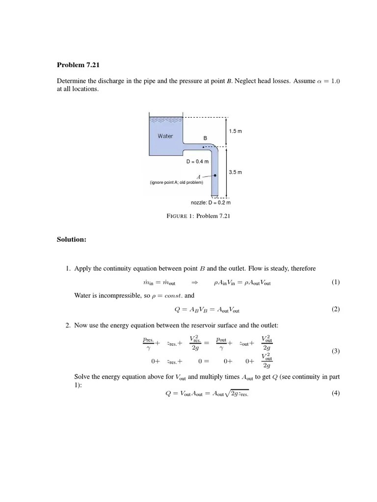 Exercises Chapter 07 PDF Pressure Fluid Dynamics