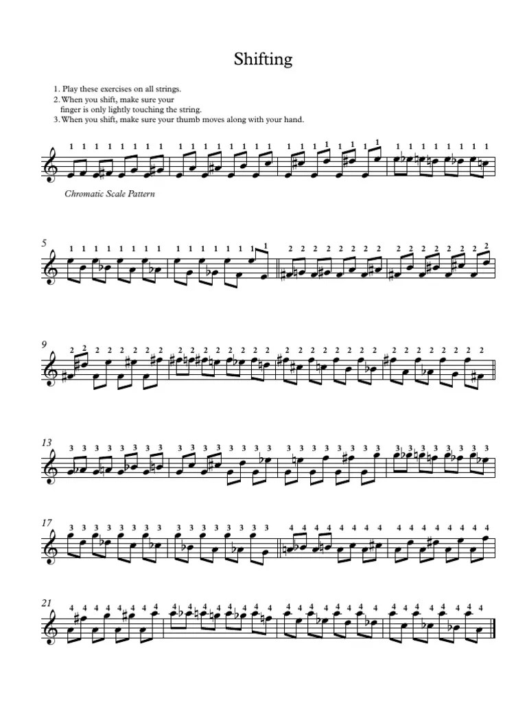 Shifting Exercises Violin PDF