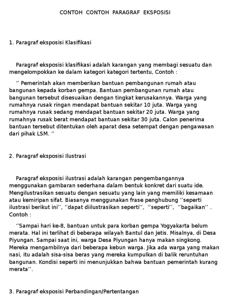 Contoh Paragraf Eksposisi Ilustrasi Aneka Macam Contoh