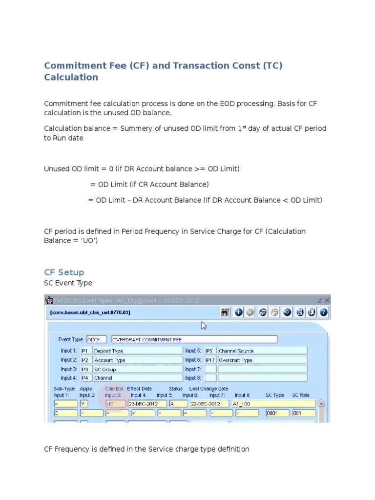 Commitment Fee Calculation PDF