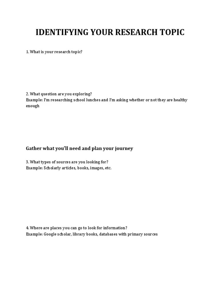 Identify Research Topic PDF