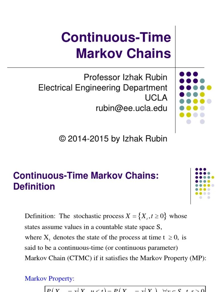Section 12 Continuous Time Markov Chains Markov Chain Stochastic