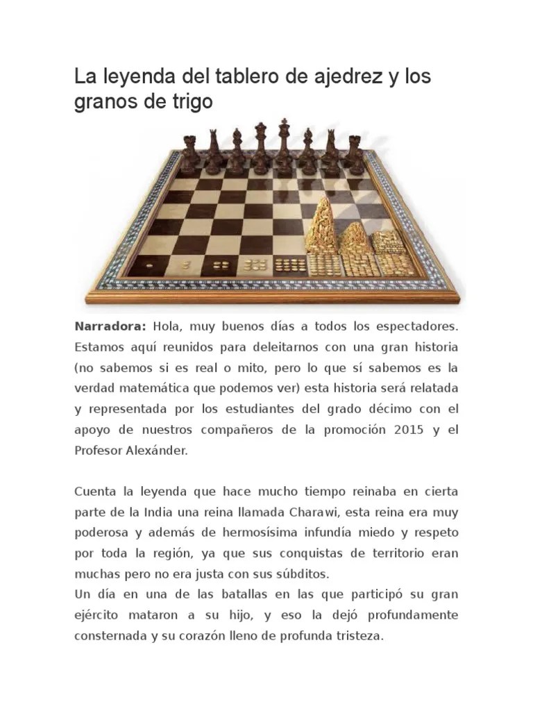 La Leyenda Del Tablero de Ajedrez Obra de Teatro. Suma Ajedrez