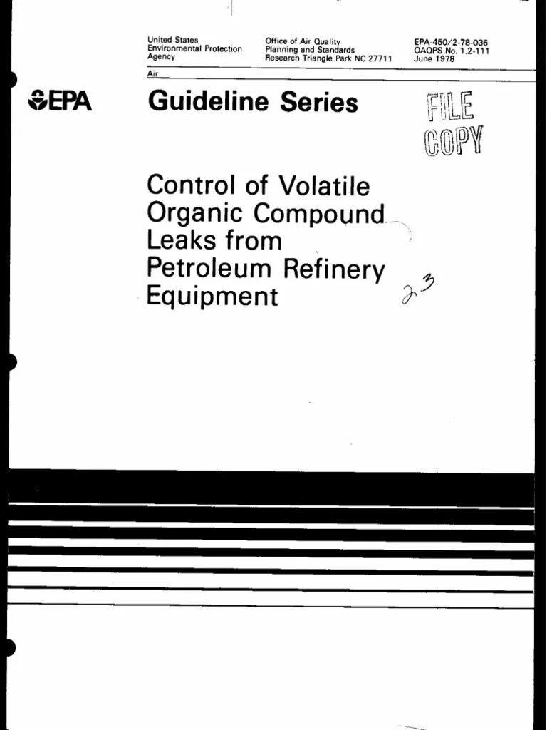 EPA Guideline Leaks_Refinery Volatile Organic Compound Air Pollution
